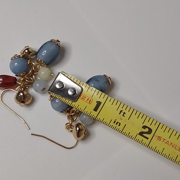 Pretty Multi Color Glass Bead Dangle Earrings - Picture 9 of 9